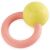 Hape Gyűrű Rázóka, baba játék, rózsaszín és sárga, mosolygós arccal, rizsből készült, biztonságos babáknak, 0+ hónapos