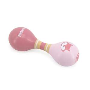 Doppelte Maracas aus Holz in Rosa mit Fuchs-Design, Marke PolarB - Babys & Toddler