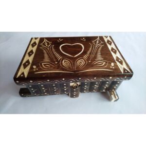 Fa Kirakós Schmuckkästchen mit Herzmotiv, hölzerne Puzzlebox - Puzzle