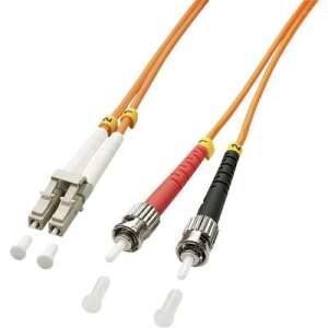 Kabel światłowodowy patch Lindy z złączami LC i ST, 3 metry długości, multimode OM2 - Kabel
