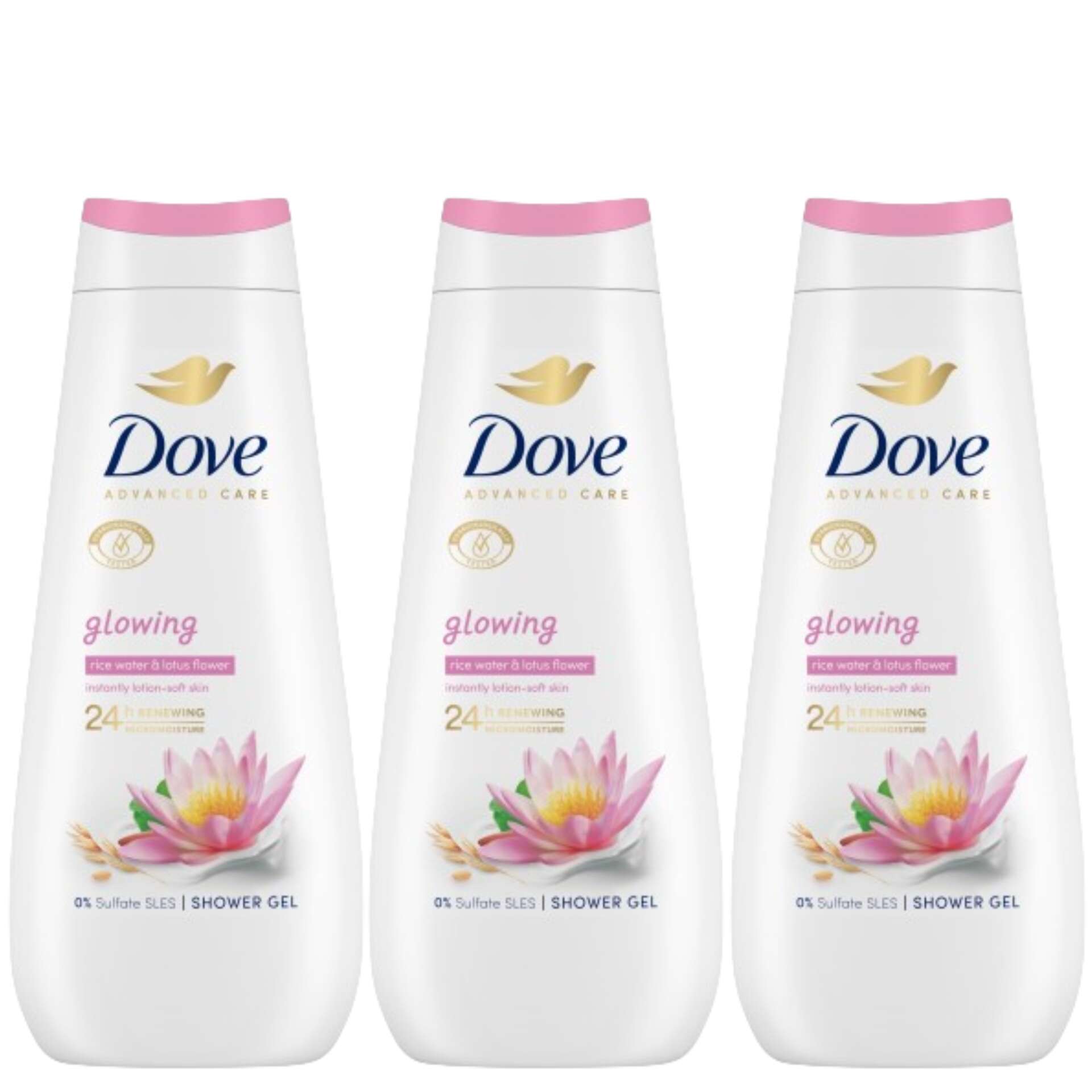 E-shop Dove Advanced Care Rozjasňujúci krémový kúpeľ 3x400ml