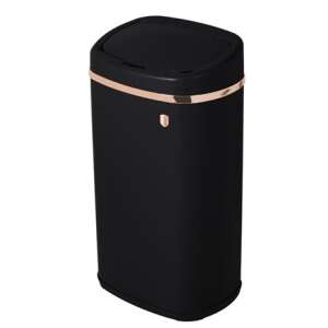 Berlinger Haus BH/8542 58L Black Rose Automatyczny Kosz na Śmieci z Czujnikiem, czarny kosz na śmieci z wykończeniem w kolorze różowego złota