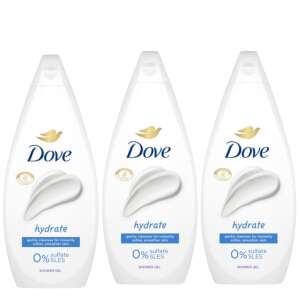 Dove Hydrate Душ гел 3 броя, нежно почиства за моментално по-мека и гладка кожа - Баня