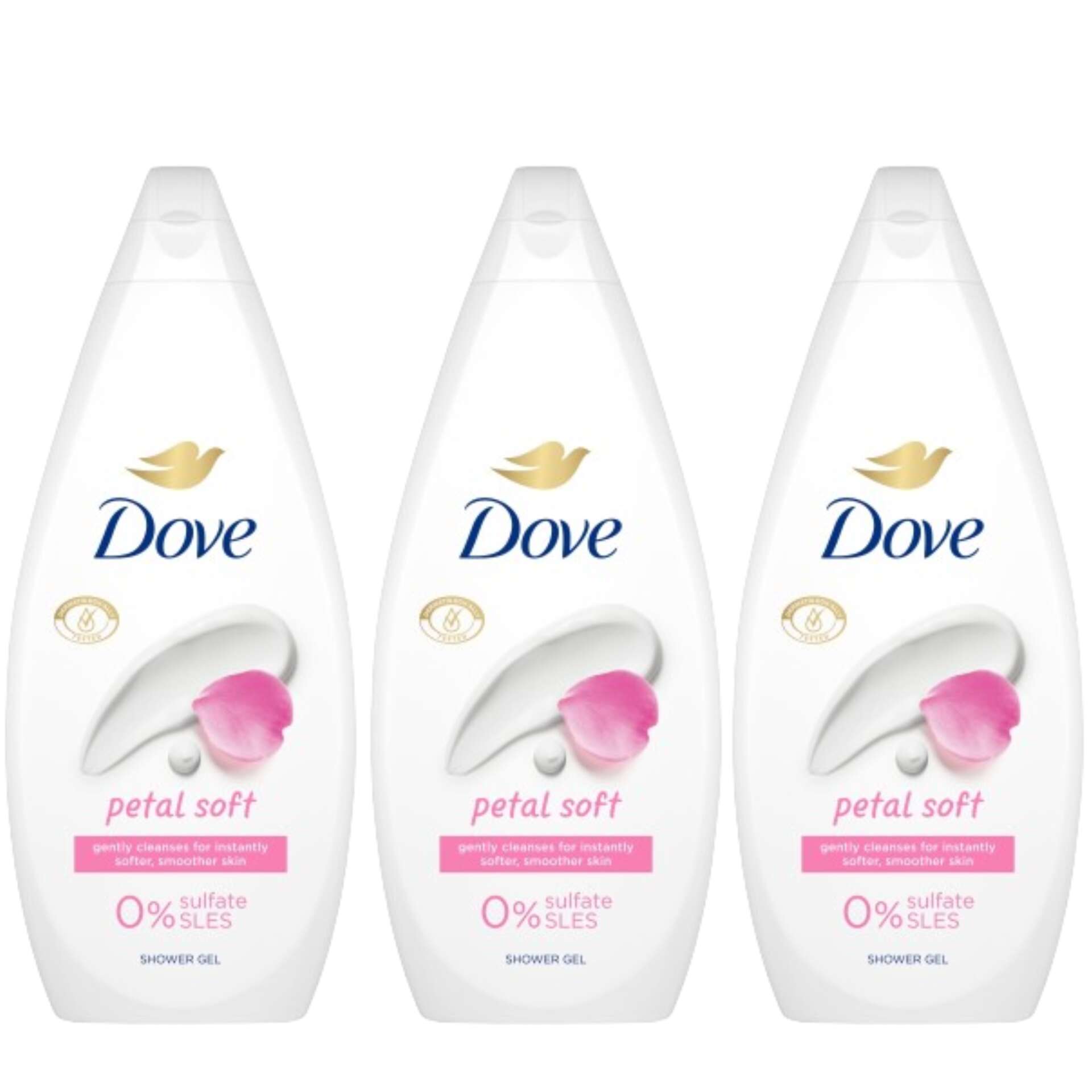 E-shop Dove Petal Soft krémový kúpeľ 3x720ml