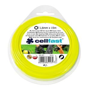 Struna do krovinorezu Cellfast STANDARD 1,6mm - 15m štvorcová pri používaní - Cellfast