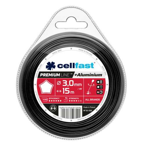 Cellfast Premium Line + Aluminium 3.0 mm x 15 m trimmer line with star profile