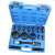 Technic LT-A1335 21-piece front wheel bearing puller set, includes various sizes of pullers, sleeves, and a screw, all in a blue plastic case
