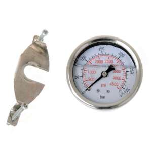 Glycerin pressure gauge 0-315 bar with rear 1/4 inch connection, YYL-12-U-8-315 - Pressure gauge
