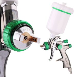 Auarita L-898 LVLP spray gun nozzle and full gun view - Paint Sprayer and System