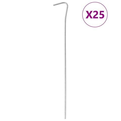 vidaXL 25 db horganyzott acél sátorcövek 23 cm Ø3 mm