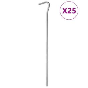 vidaXL 25 db horganyzott acél sátorcövek 23 cm Ø5 mm - Sátor