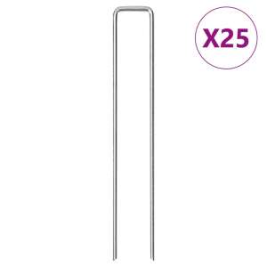 vidaXL 25 db U-alakú horganyzott acél földcövek 20 x 3,5 cm 103948756 - Sátor