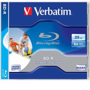 Verbatim nyomtatható, 25GB, 6x, normál tok, BD-R BluRay lemez 58248271 