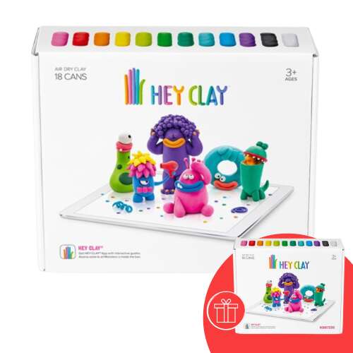 1+1 ajándék Hey Clay levegőn száradó nagy Gyurmakészlet - Szörnyek 36db 103957235