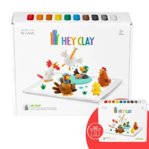 1+1 ajándék Hey Clay levegőn száradó nagy Gyurmakészlet - Baromfiudvar 36db