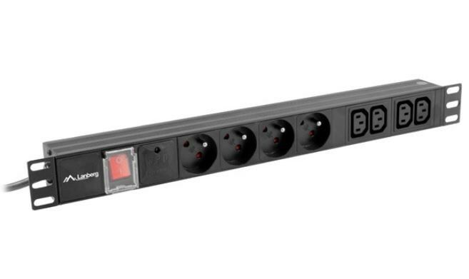 LANBERG PDU-04E04I-0200-BK Lanberg PDU 1U 16A, 8 sockets ( 4xE-4xIEC ), 2m, Black