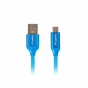 Kabel Lanberg Quick Charge 3.0 Micro-B USB, 1.8m, Niebieski - Quick