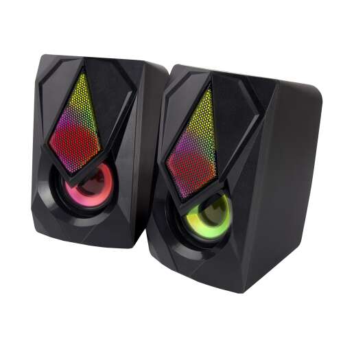 Difuzoare Esperanza EGS102 Boogie Rainbow USB, negru, 2.0 stereo, iluminare RGB LED
