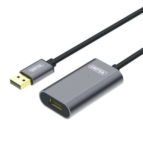 UNITEK Y-272 10 méteres USB 2.0 A-ról A-ra hosszabbító kábel, szürke