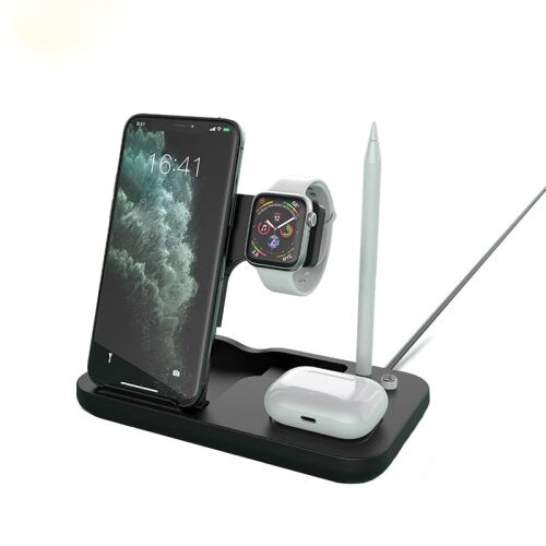 Andowl 4-in-1 Wireless Charging Station for Phone, Watch, AirPods, and Apple Pencil