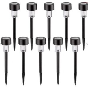 10 Solar Powered Lamp Set for 30 cm Garden Size, with White Light