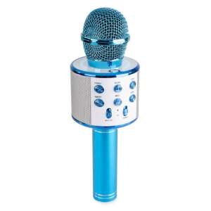 Blue karaoke microphone with built-in speaker, wireless, Bluetooth, SD card, USB, AUX - Microphone