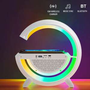 Multifunctional wireless charging station with RGB LED light, Bluetooth speaker, and clock - Wireless Charger