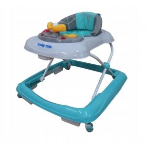 Baby Mix turkusowy chodzik dla dzieci z dźwiękami i światłami dla dzieci od 6 miesiąca życia - Bébikomp