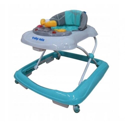 Baby Mix turkusowy chodzik dla dzieci z dźwiękami i światłami dla dzieci od 6 miesiąca życia