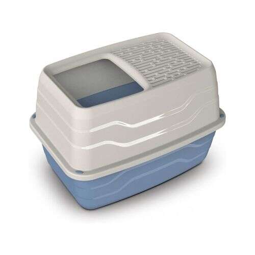 COBBYS PET Salto 56x40x38cm macska WC felső bejárattal, kék és fehér