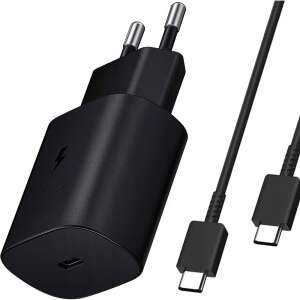 Adaptor de călătorie Samsung EP-TA800XBEGWW 25W Type-C cu cablu USB Type-C la Type-C - Samsung Încărcător de telefoane