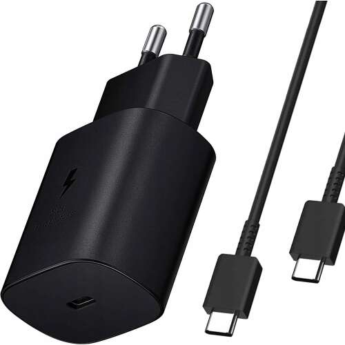 Adaptor de călătorie Samsung EP-TA800XBEGWW 25W Type-C cu cablu USB Type-C la Type-C