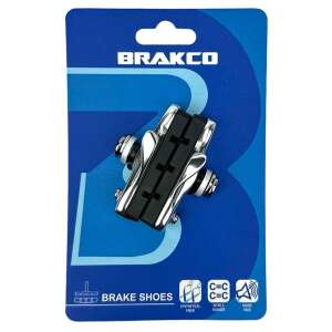 Brakco cserélhető országúti fékbetétek, ezüst színű, fekete gumival, Shimano kompatibilis - Kerékpár fékbetét