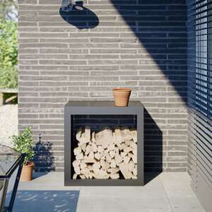 Suport pentru lemne vidaXL din oțel antracit 60 x 40 x 60 cm, depozitare lemne, șemineu exterior, suport pentru lemne, suport pentru lemne, suport pentru lemne, suport pentru lemne pentru șemineu, suport pentru lemne, suport pentru lemne, suport pentru lemne pentru șemineu - Accesorii pentru șemineu și sobă