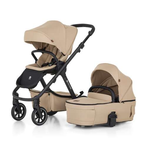 Petite & Mars ICON 2in1 Mocha Beige XXL RWS stroller with bassinet and seat unit
