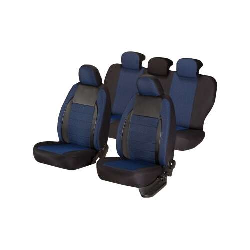 Huse auto universale pentru scaune, albastru și negru, marca Kék Elegance