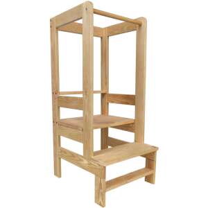 Funfit Dziecięcy Stołek Kuchenny z Regulowaną Wysokością #natúr