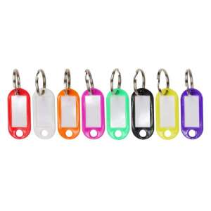 8 db színes kulcscímke gyűrűvel, vegyes színekben - Kulcscímke