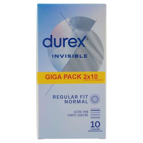 Durex Invisible Regular Fit Kondome, 20 Stück, Ultradünn, Giga Pack