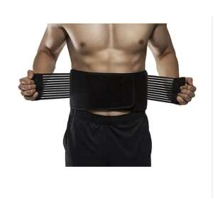 QUAL BRAND mágneses hát- és deréktámasztó öv turmalinnal, állítható, uniszex, XL méret (103-120 cm), fekete - Derék- & Háttámasz