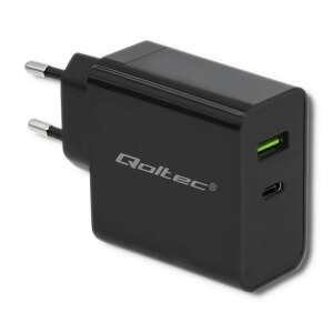 Qoltec 51717 USB-A / USB-C Hálózati töltő - Fekete (45W)