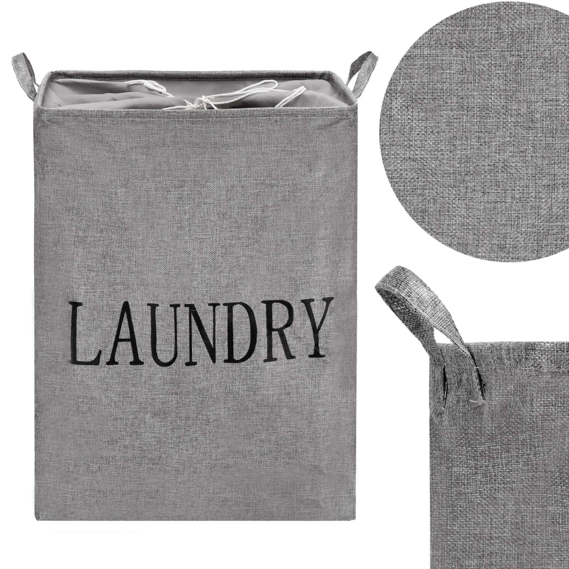 Springos Textil Ruháskosár - 81L - Szürke