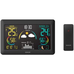 Sencor SWS 4900 weather station with wireless outdoor sensor, black - Sencor
