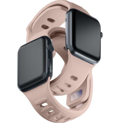 3mk Szilikon Apple Watch Szíj Apple Watch S4/S5/S6/S7/S8/S9/SE/Ultra 42/44/45/49mm - Latte színben