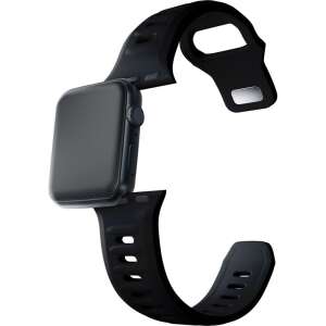 3mk Szilikon Okosóra Szíj Apple Watch-hoz 42/44/45/49mm - Fekete - Okosóra szíj