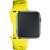 3mk Szilikon Szíj Apple Watch 38/40/41mm - Sárga, a szíj egy fekete Apple Watch-on látható
