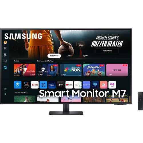 Samsung 32 inch Smart Monitor M7, 4K UHD, with built-in apps like Netflix, YouTube, and Disney+