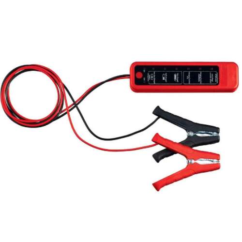 Ultimate Speed UAWSB 2 C2 LED Akku- und Generatortester, 6V / 12V, rot, mit Krokodilklemmen