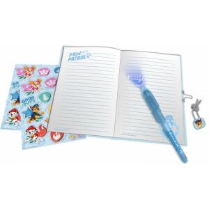 Paw Patrol Future Leader Diary and Magic Pen Set, open diary, stickers, and pen - Mancs Őrjárat