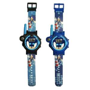 Sonic the Hedgehog Walkie Talkie Watch, 2 pack, blue and black, kids watch with walkie talkie, compass, flashlight, calendar, and alarm - Sonic